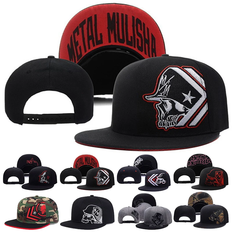 Snapback Hat Flat - قبعة بيسبول للجنسين بتطريز هيكل عظمي،