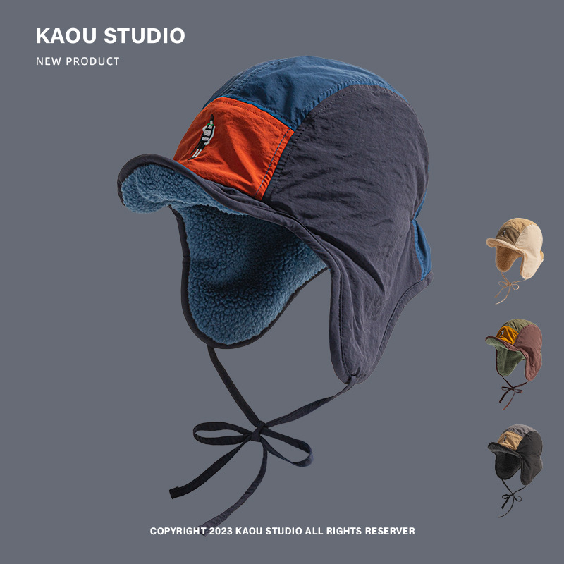 Corduroy Cap 5 Panel - النمط الياباني الرجعية 5-لوحة اللون مطابقة