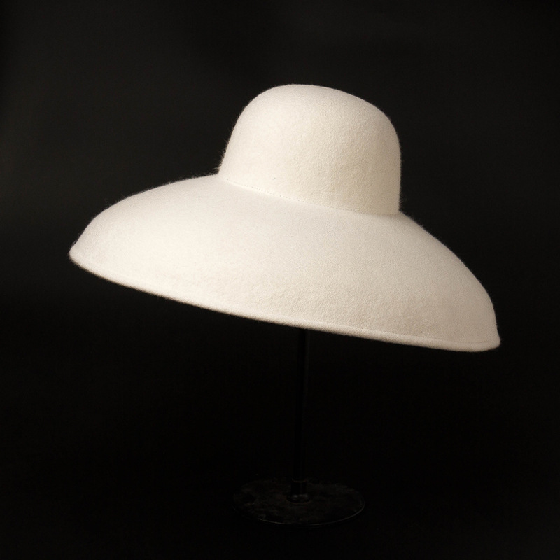 Fedora Hat Wool - الكلاسيكية الكبيرة واسعة حافة قبعة مصنوعة