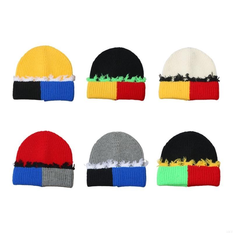 Beanie Cuffed Knit - النسخة الكورية اللون مطابقة متماسكة مكبل