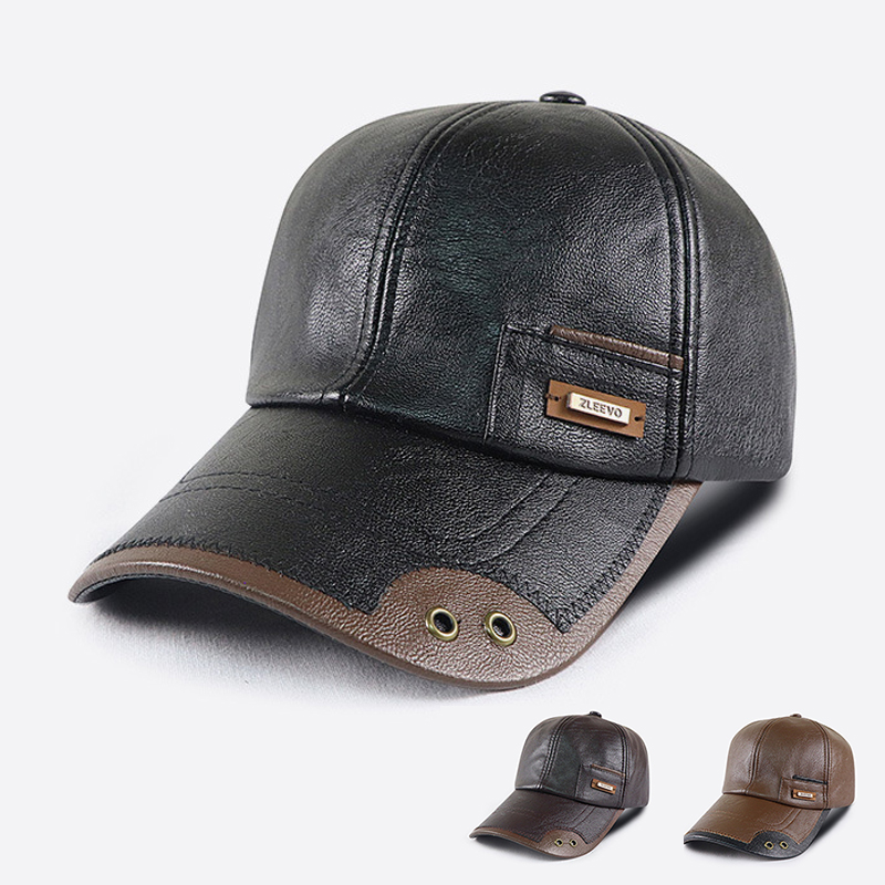 Baseball Cap Structured - قبعة بيسبول رجالية من الجلد الصناعي