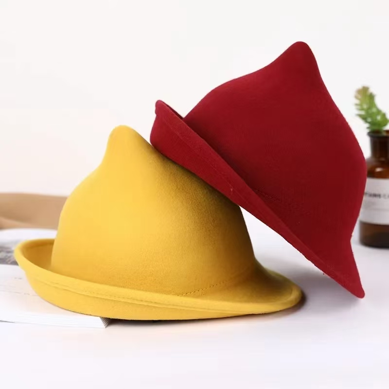 Fedora Hat Wool - 2025 100% الصوف قبعة الساحرة الحديثة