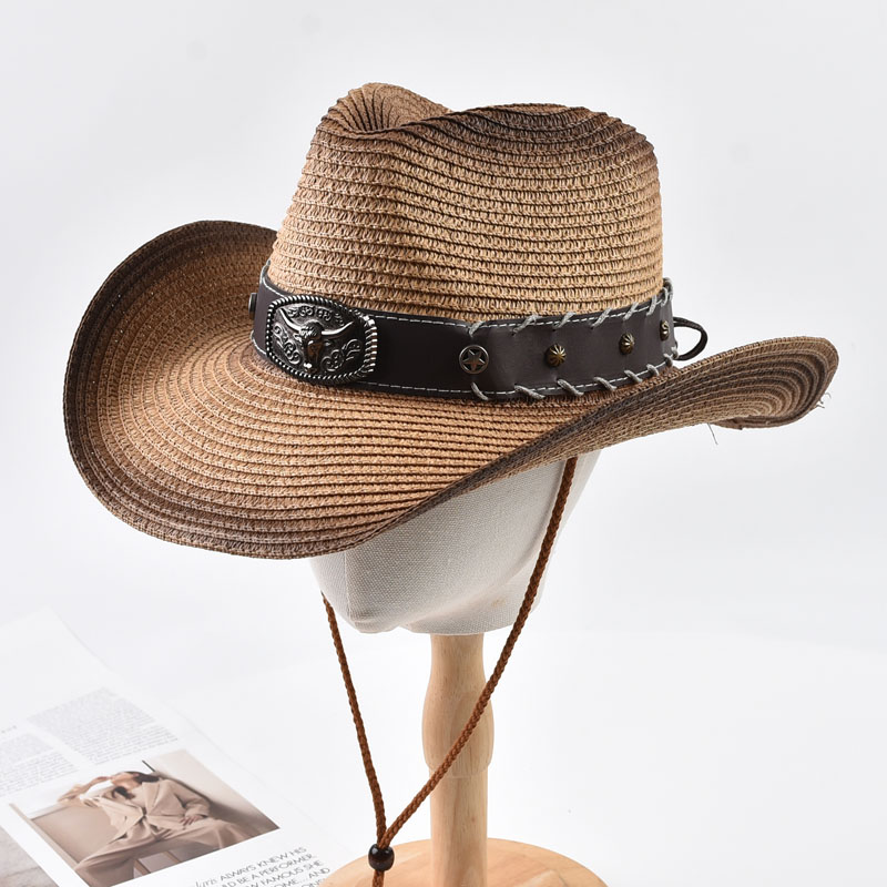 Cowboy Hat Straw - قبعة صيفية من القش على طراز