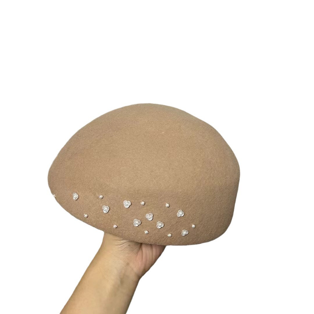 Beret French Wool - قبعة نسائية بريطانية من الصوف ،