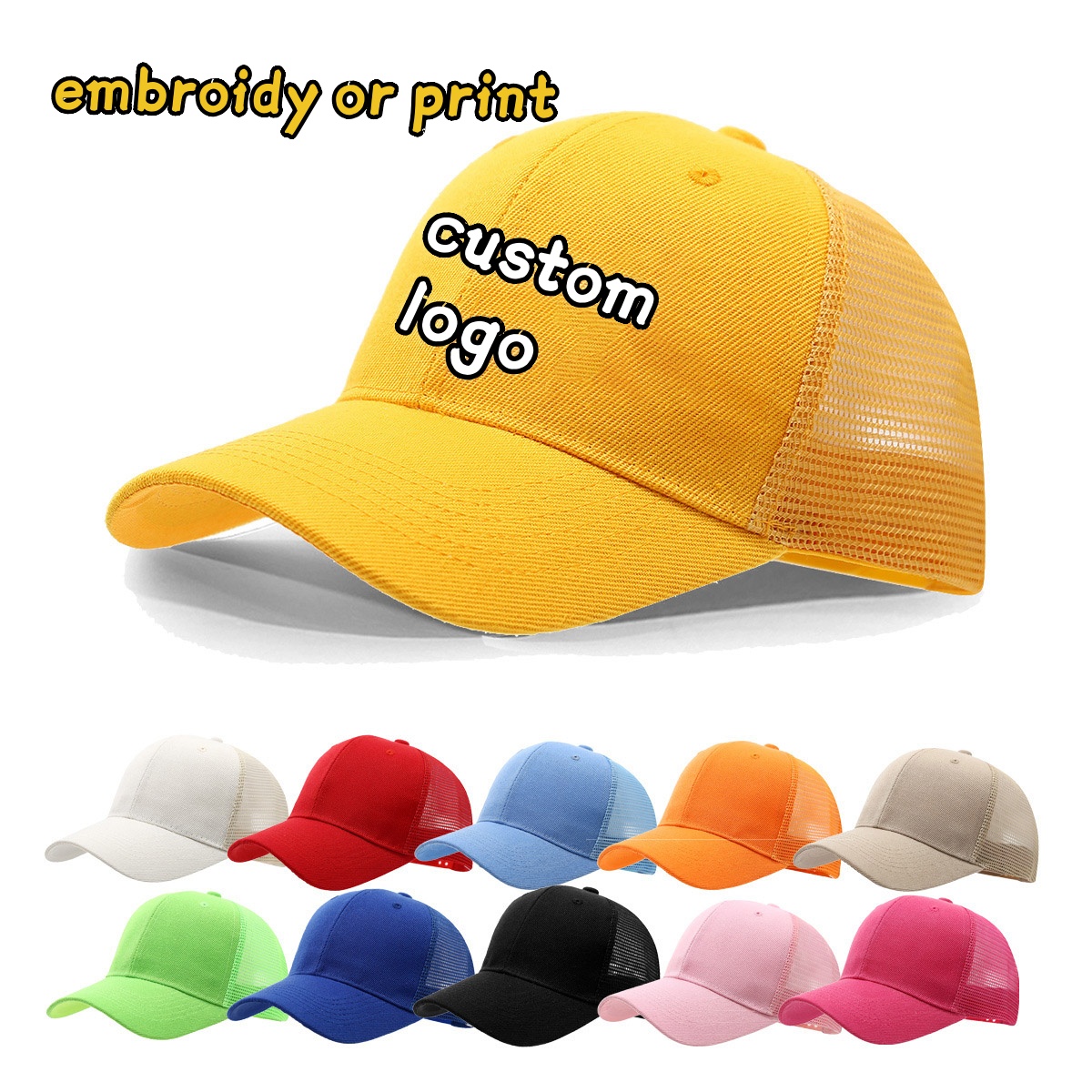 Trucker Cap Mesh - شعار مخصص كاب التطريز الطباعة بلون