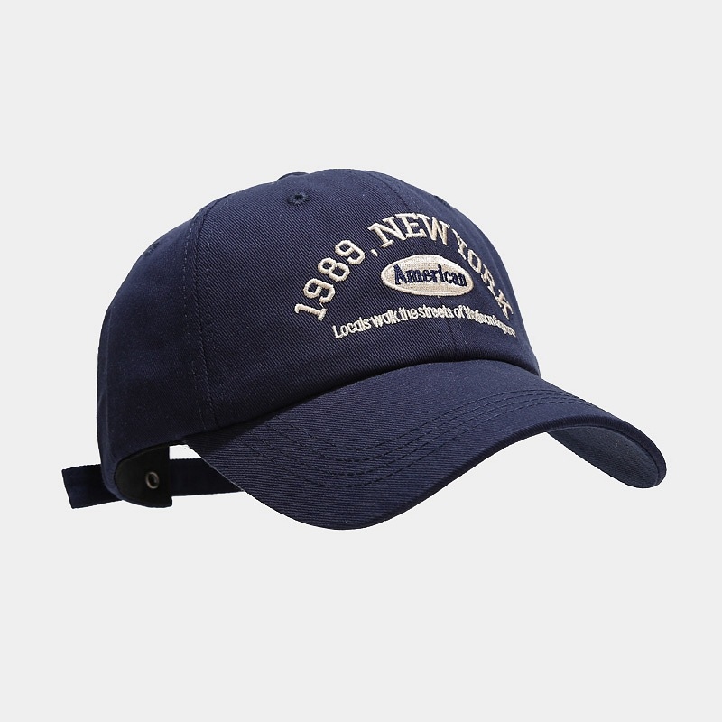 Dad Hat Cotton - قبعة بيسبول مطرزة بتصميم نيويورك 1989،