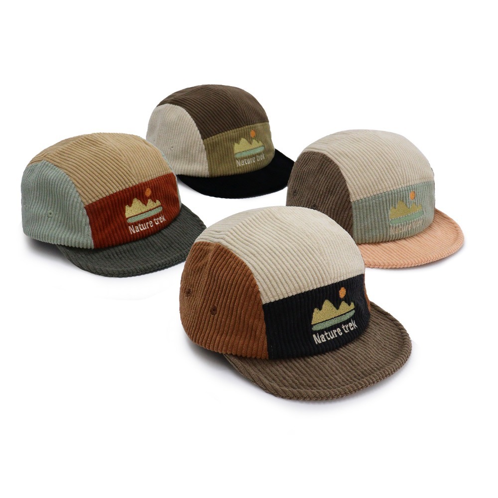 Corduroy Cap 5 Panel - قبعة قصيرة الحافة بخمسة ألواح للرجال