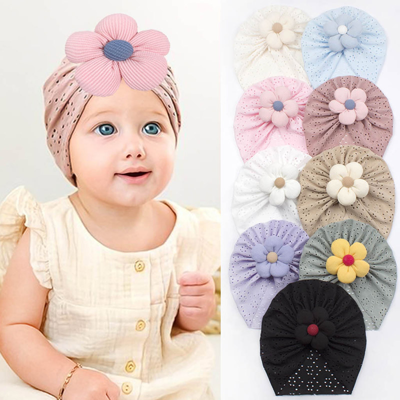 Dad Hat Cotton - ثلاثية الأبعاد زهرة الطفل عمامة قبعة