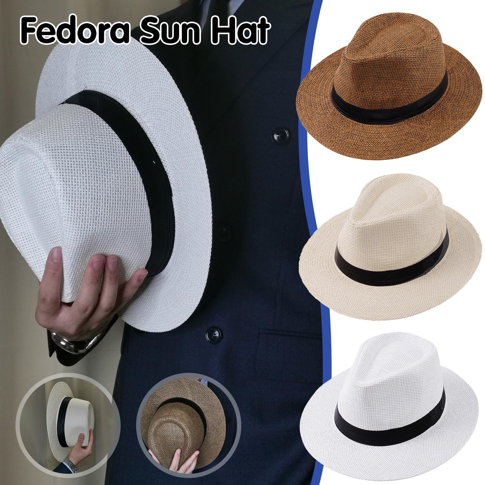 Cowboy Hat Straw - قبعة رجالية صيفية من القش بنمط