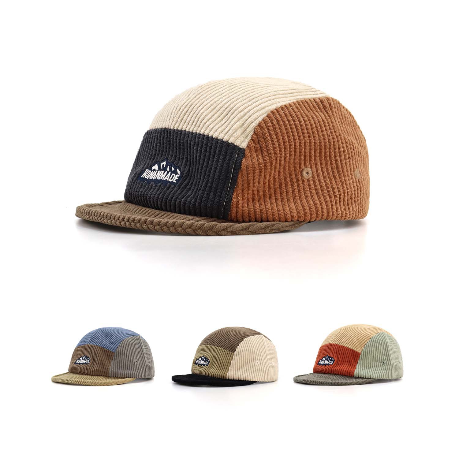 Corduroy Cap 5 Panel - المرأة لينة محكم سروال قصير Colorblock