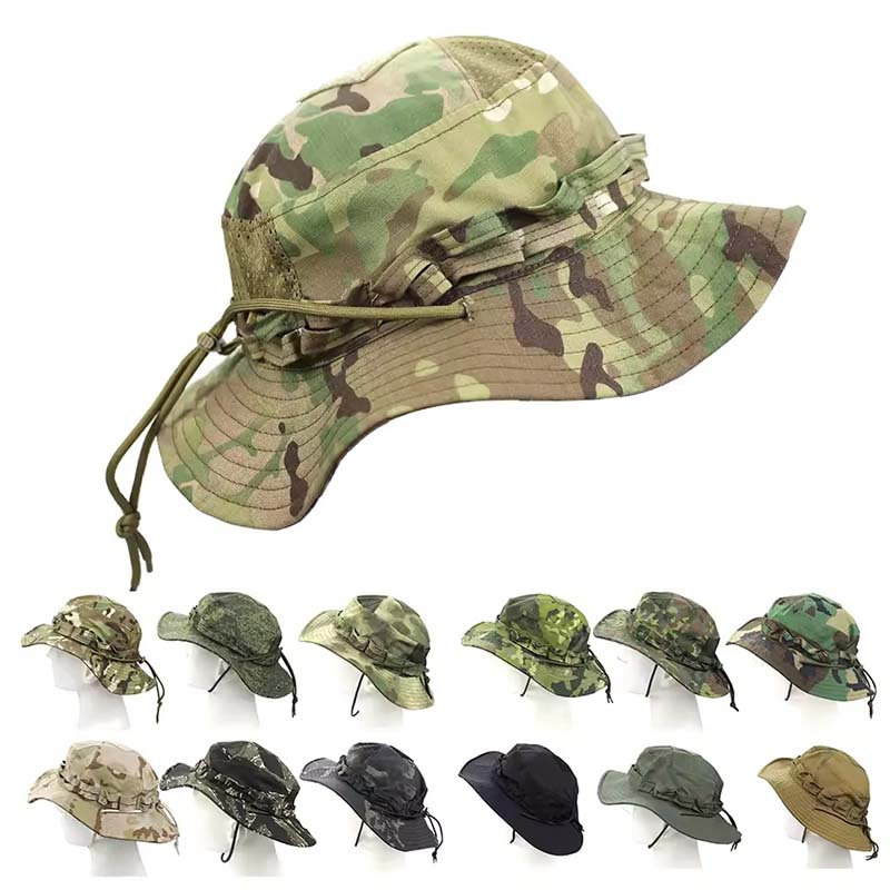 Boonie Hat Tactical - قبعات بوني تكتيكية مموهة للتخييم والتسلق،