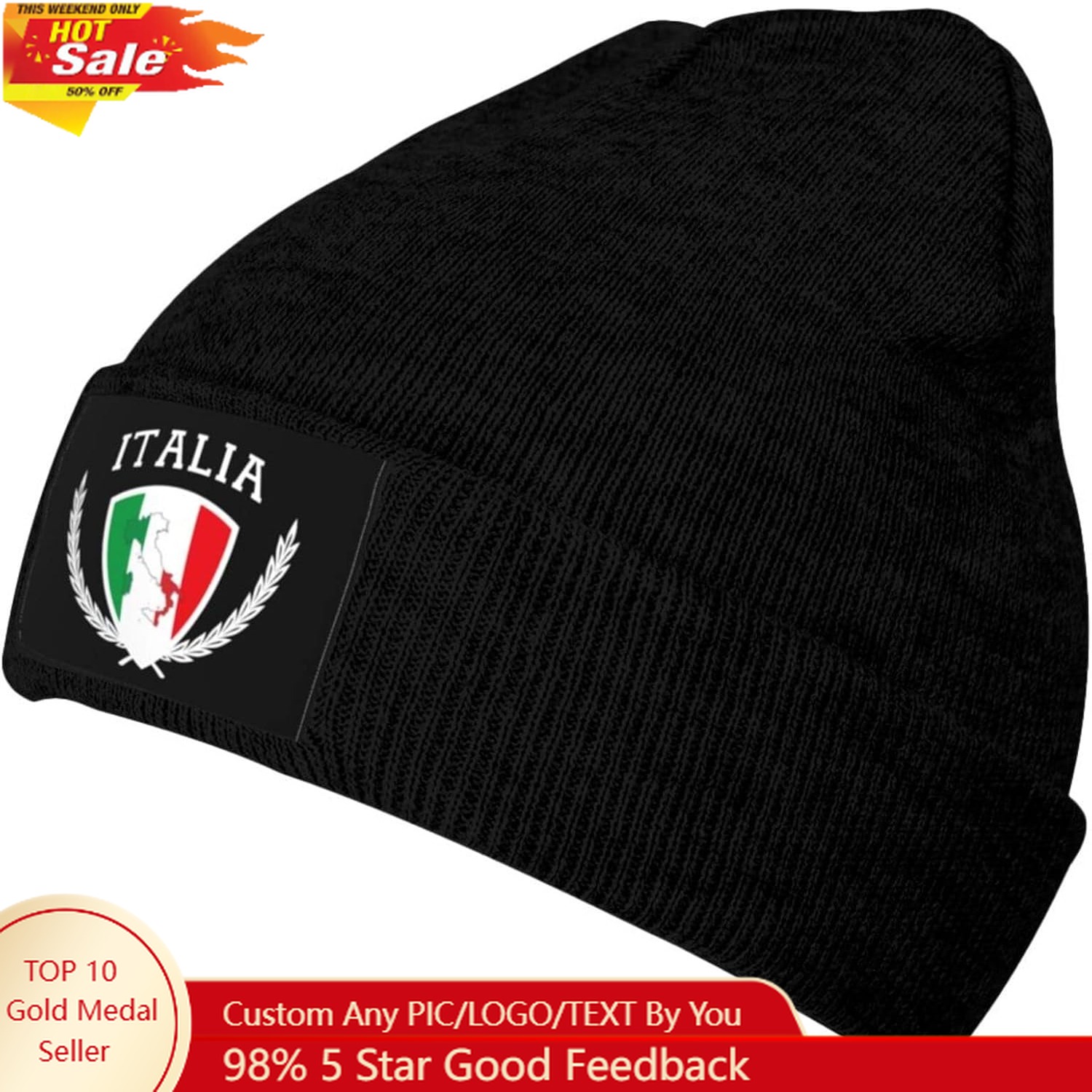 Beanie Cuffed Knit - إيطاليا إيطاليا العلم الإيطالي قبعة متماسكة