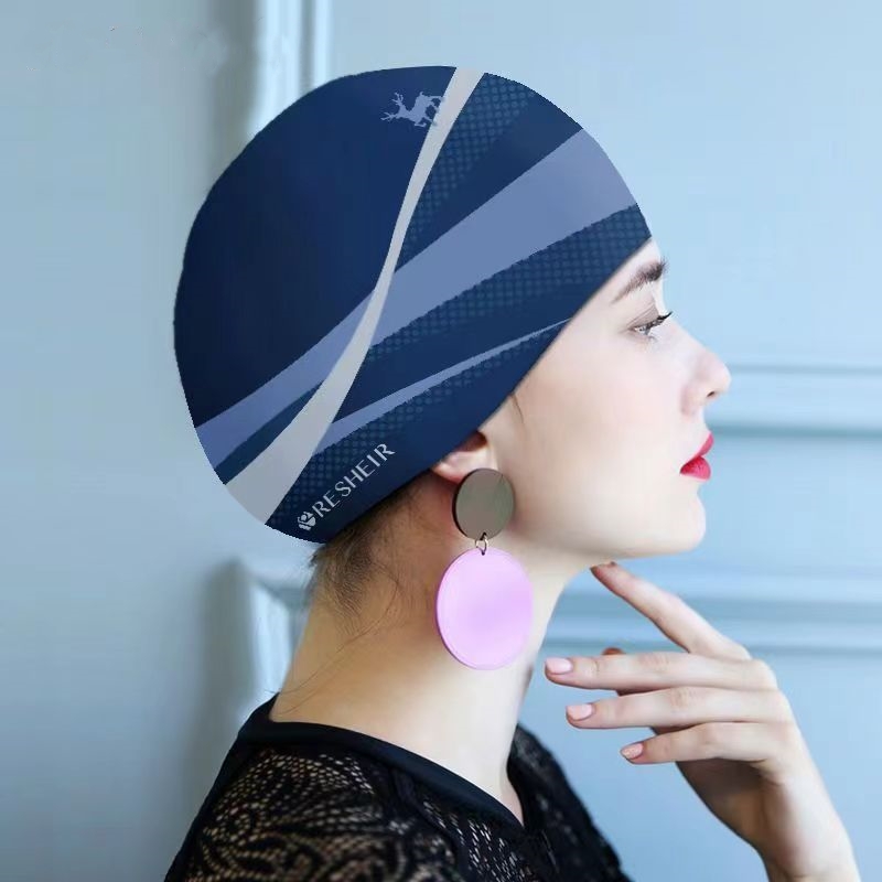 Swim Hat Silicone - قبعة سباحة عصرية من السيليكون للنساء،