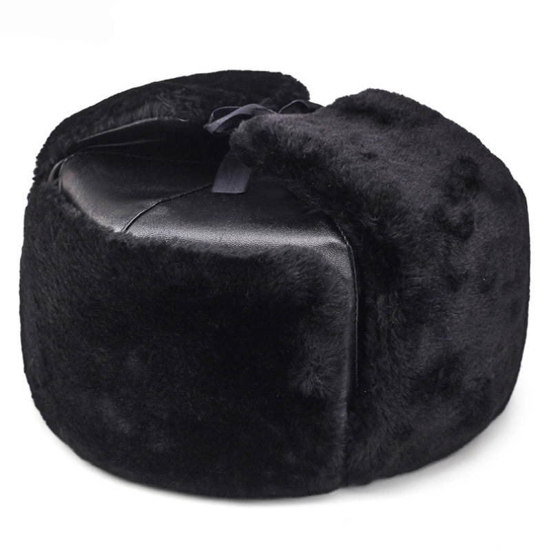 Trapper Hat Ear Flap - قبعة رجالية روسية سميكة دافئة قبعة
