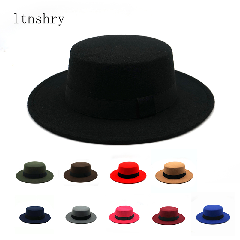 Fedora Hat Wool - الشتاء الخريف تقليد الصوف النساء الرجال