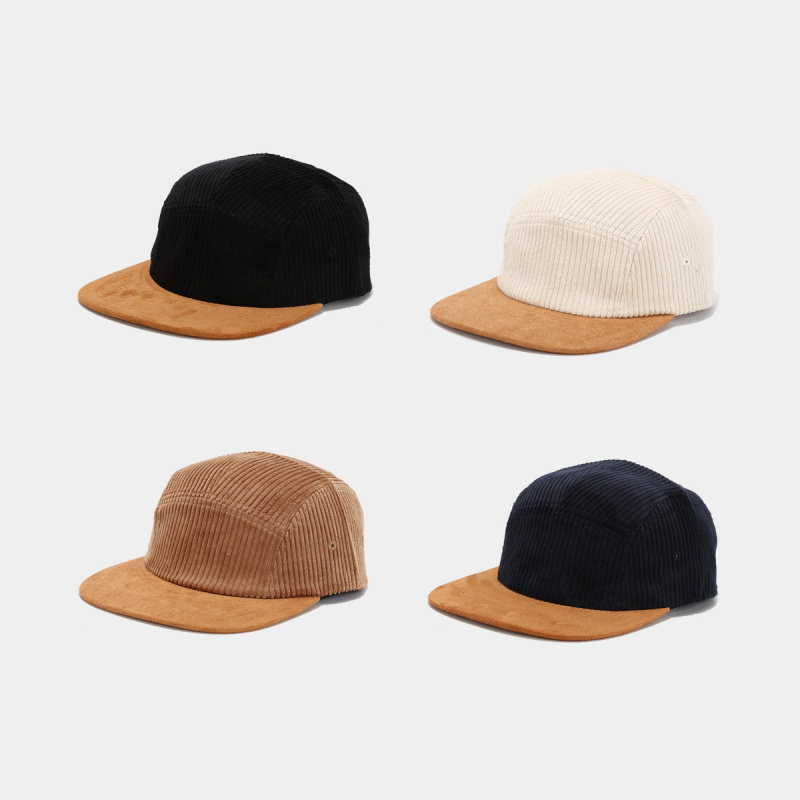 Corduroy Cap 5 Panel - قبعة ريترو من قماش الكوردروي بخمسة