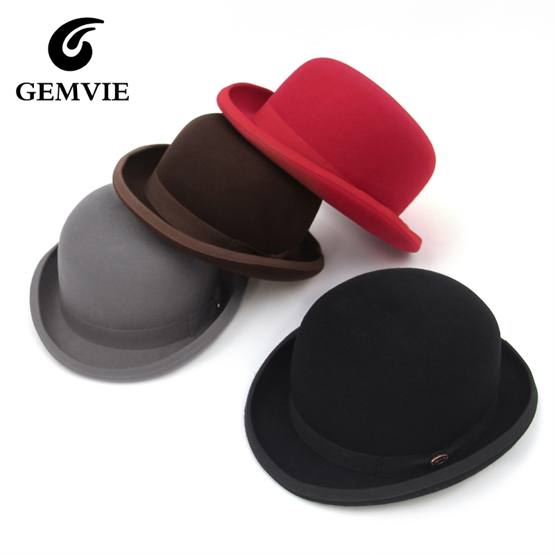 Fedora Hat Wool - GEMVIE 100% قبعة ديربي من الصوف