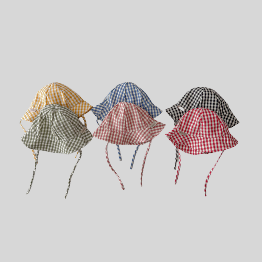Bucket Hat Cotton - Ins Style منقوشة الطفل دلو قبعة