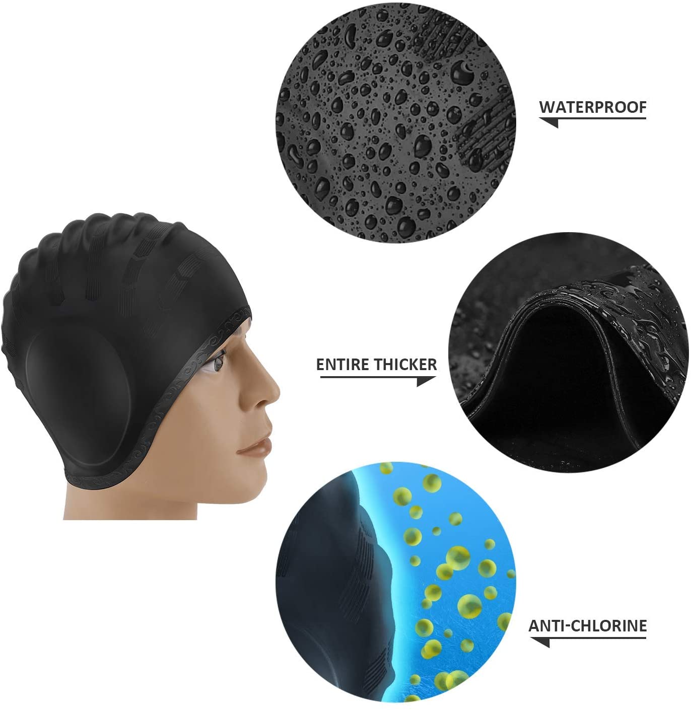 الكبار قبعات السباحة الرجال ال - مراجعة Swim Hat Silicone وسعره