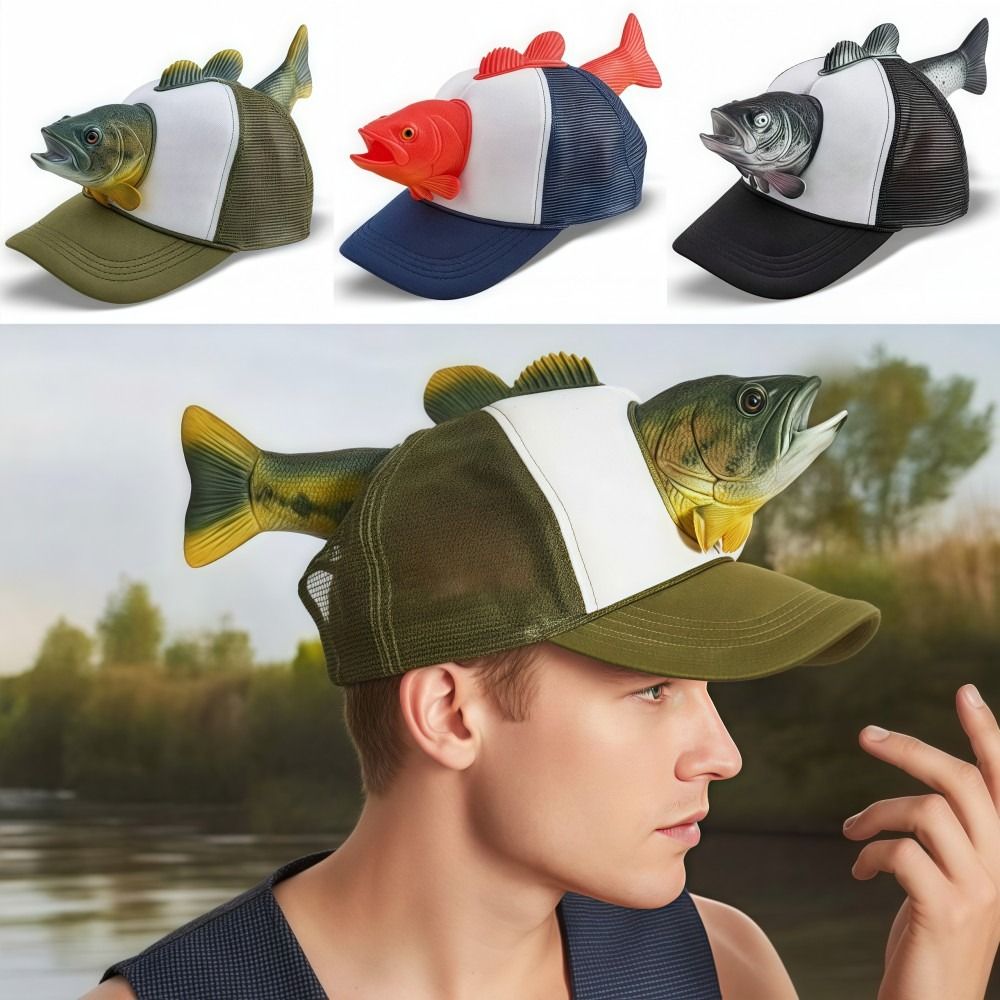 قبعة تروكر مضحكة بتصميم سمكة ث - مراجعة Trucker Cap Mesh وسعره