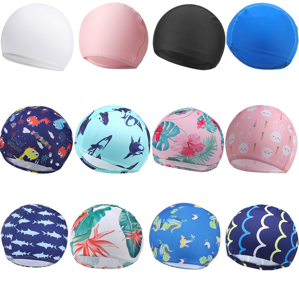 كارتون الأطفال بنين بنات نسيج  - مراجعة Swim Hat Silicone وسعره