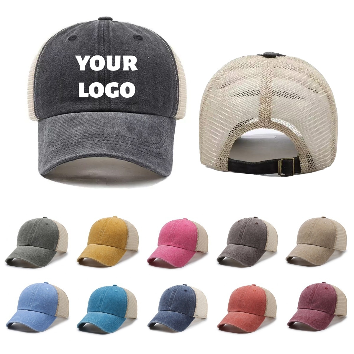 قبعة بيسبول شبكية مغسولة بشعار - مراجعة Visor Sun Hat وسعره