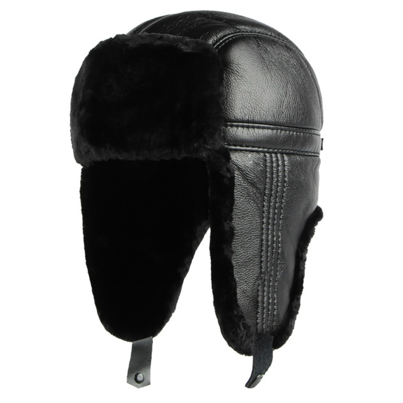 HT4002 جديد بو الجلود الروسية  - مراجعة Trapper Hat Ear Flap وسعره