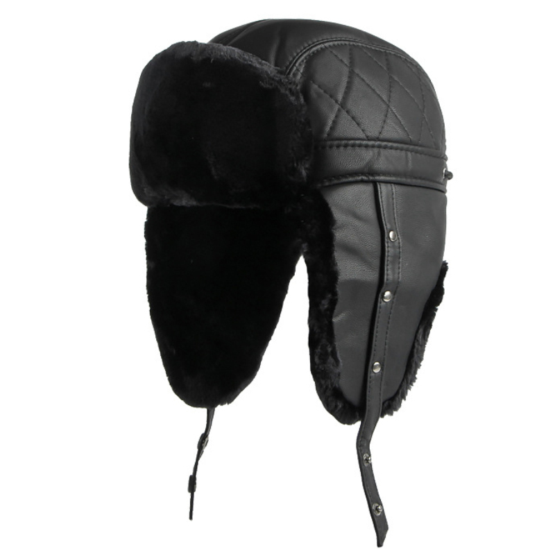 HT4002 جديد بو الجلود الروسية  - مراجعة Trapper Hat Ear Flap وسعره
