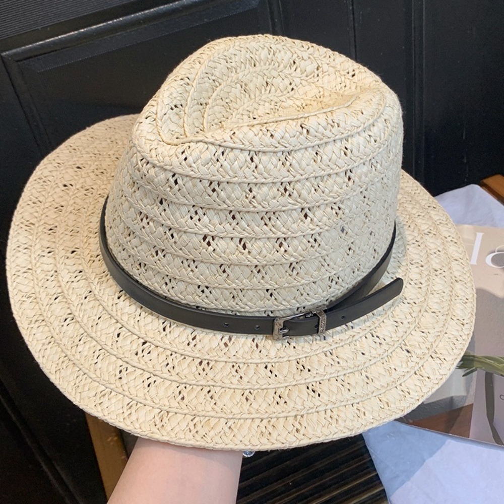 قبعة قش عصرية بتصميم مجوف واسع - مراجعة Cowboy Hat Straw وسعره