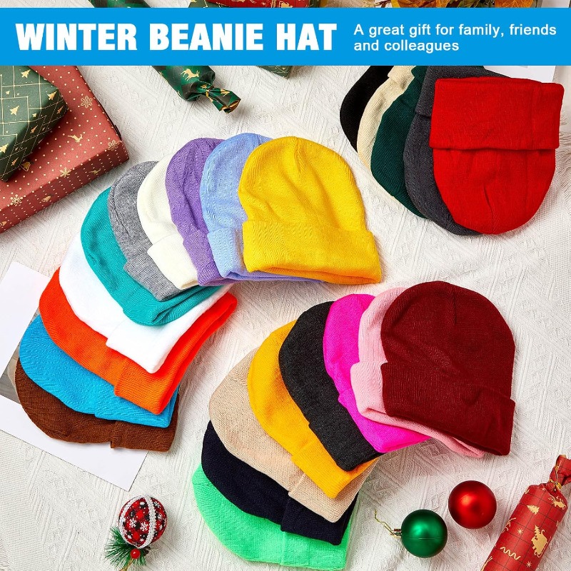 1 قطعة قبعة شتوية دافئة سميكة  - مراجعة Beanie Cuffed Knit وسعره