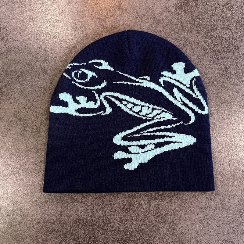 قبعة صغيرة مطبوعة على شكل ضفدع - مراجعة Beanie Cuffed Knit وسعره