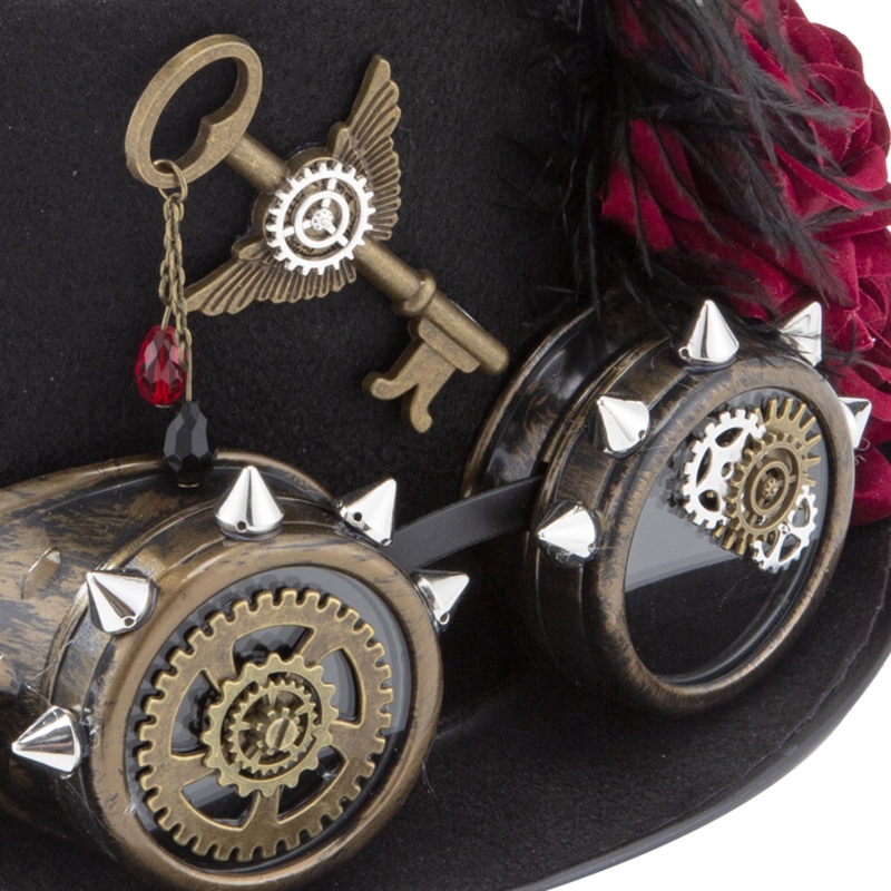 Y166 قبعة Steampunk عتيقة مع ن - مراجعة Fedora Hat Wool وسعره