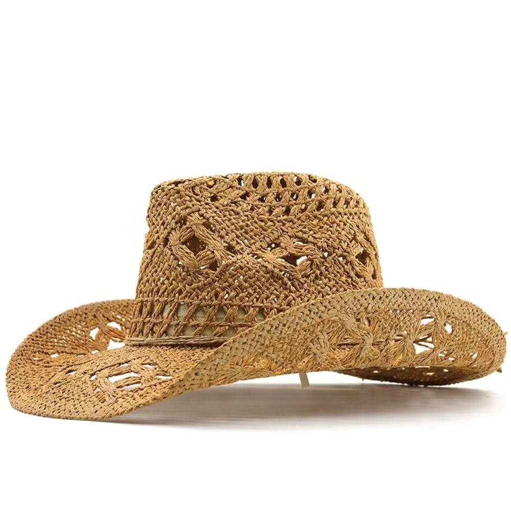 قبعة قش عريضة الحواف بتصميم عت - مراجعة Cowboy Hat Straw وسعره