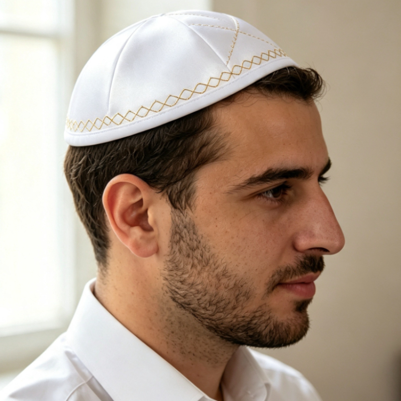 قبعة كيباه يهودية بيضاء من الس - مراجعة Skull Cap Helmet Liner وسعره