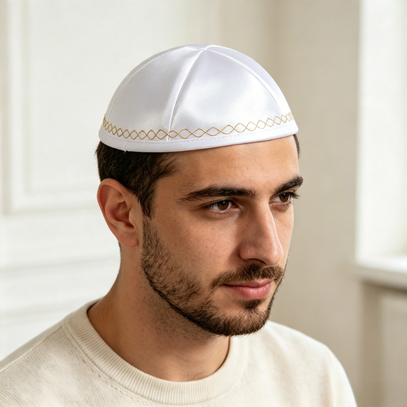 قبعة كيباه يهودية بيضاء من الس - مراجعة Skull Cap Helmet Liner وسعره