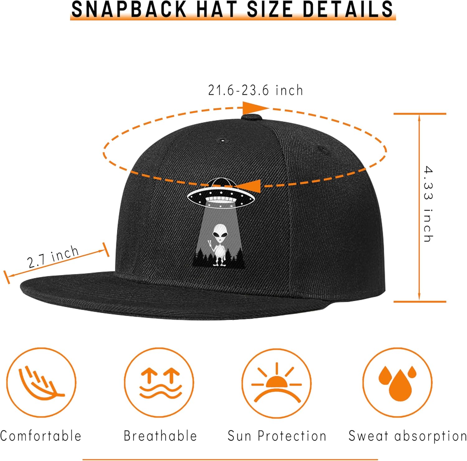 قبعات Ufo Aliens Snapback للرج - مراجعة Snapback Hat Flat وسعره