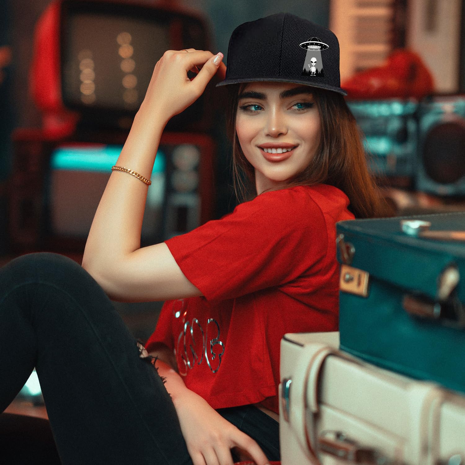قبعات Ufo Aliens Snapback للرج - مراجعة Snapback Hat Flat وسعره