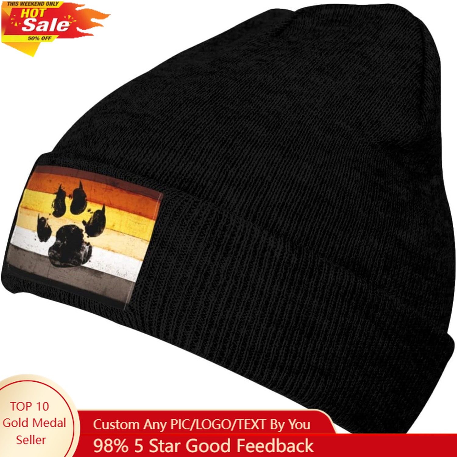 مثلي الجنس العلم الدب باو LGBT - مراجعة Beanie Cuffed Knit وسعره