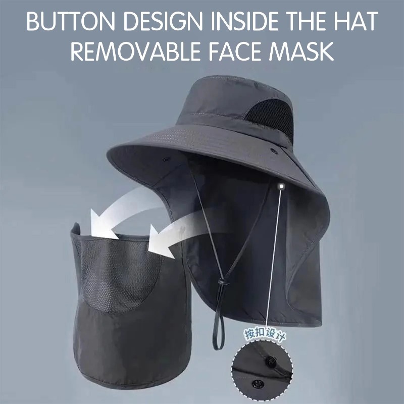 قبعة صيد من البوليستر مع غطاء  - مراجعة Sun Hat Wide Brim وسعره