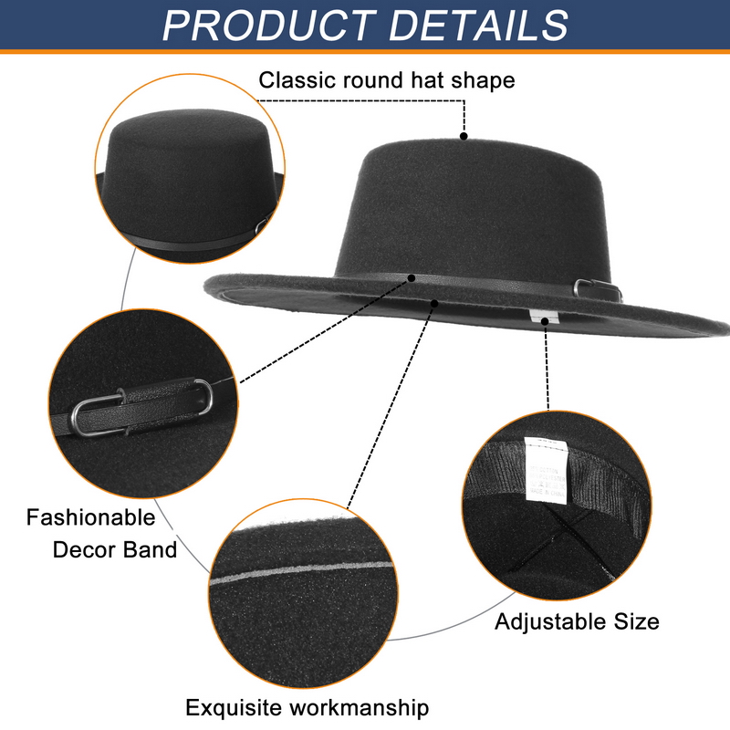قبعة فيدورا أنيقة بحافة واسعة  - مراجعة Fedora Hat Wool وسعره
