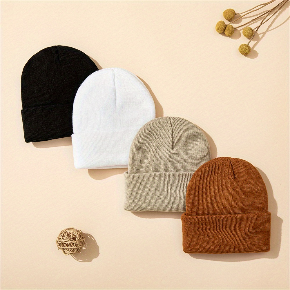 4 قطع قبعة أطفال متماسكة قبعة  - مراجعة Beanie Cuffed Knit وسعره