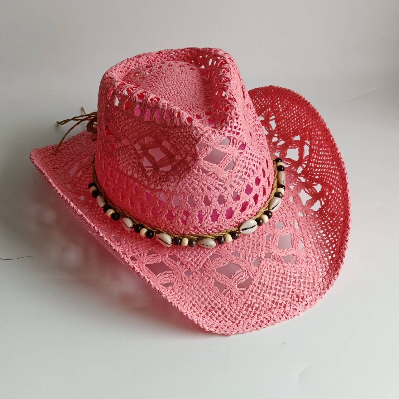 قبعة كاوبوي وردية من القش، قبع - مراجعة Cowboy Hat Straw وسعره